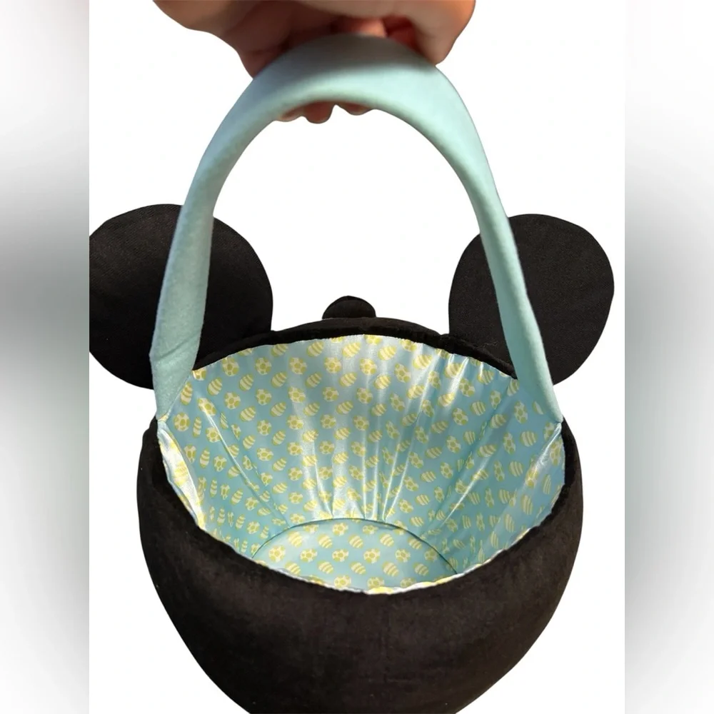 Disney Mickey Mouse Plush Basket - Black and Cream